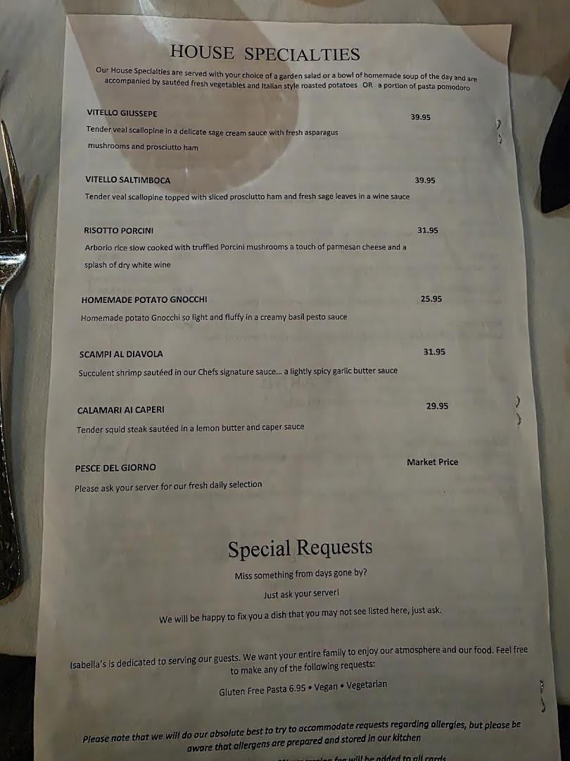 Isabella's Trattoria Yucaipa